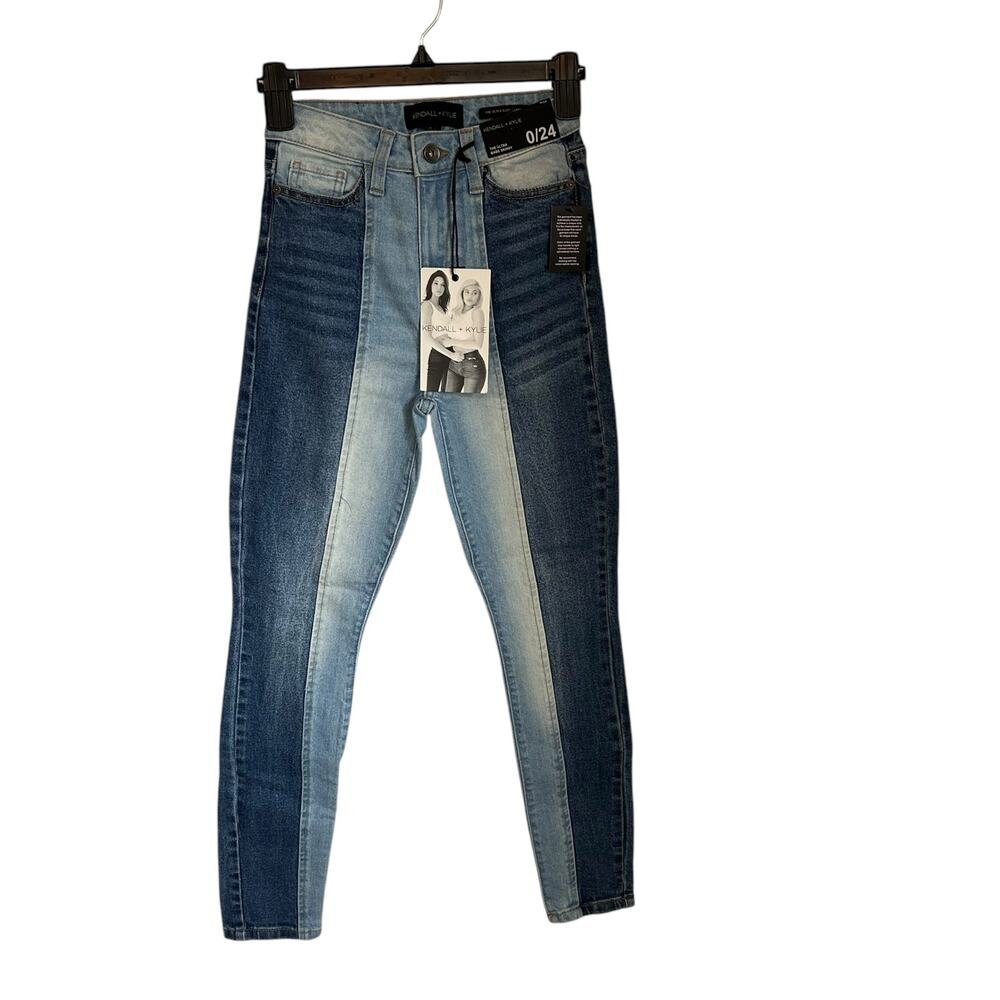 Kendall + Kylie The Ultra Babe Skinny Jeans size 0/24 Two Tone Skinny Women's